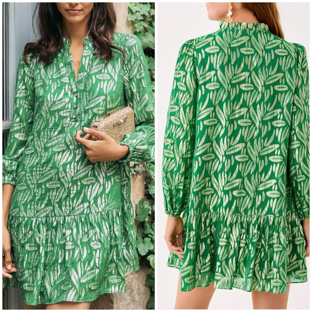 NWT Evaline silk popover dress